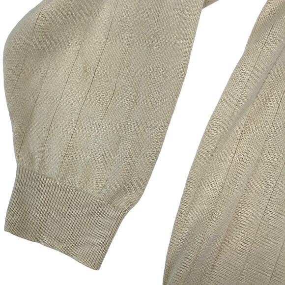 BRANDINI Italy Silk Polo Top Men XXL Sand Wide Rib Business Casual Academia Y2K - Picture 10 of 10